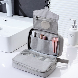 Travel Toiletry Bag Hook Type Gray Cosmetic Organizer Portable Storage For Trip - Product Image 1