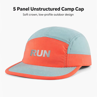 Casquette de camping légère et respirante en nylon souple à 5 panneaux avec maille noire, chapeau léger de course sur sentier à visière bec de canard