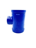 Té d'alimentation cannelé bleu en fonte ductile pour raccords de tuyauterie à usage domestique de haute qualité