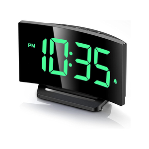 Wholesale Hot Sell Curved Screen Digital Clock <b>Large</b> LED Mirror <b>Desk</b> Snooze Function Silent Alarm - Product Image 1