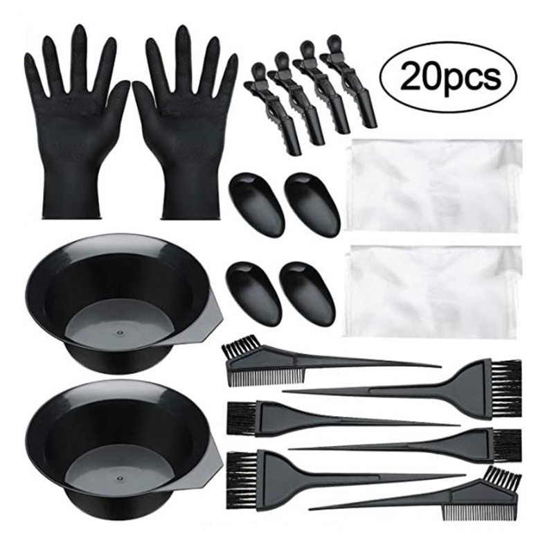 Набор инструментов для окрашивания волос, расческа, перчатки, наушники, клипсы, парикмахерские инструменты, миска для окрашивания волос, специальная Парикмахерская, 20 шт.