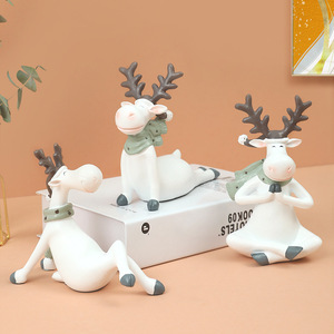 Christmas Reindeer Figurine Resin Craft Living Room Decoration Wine Holder Indoor Use Cartoon Matte Finish - Product Image 3