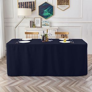 <strong>Black</strong> Tablecloth Fitted <strong>Table</strong> <strong>Clothes</strong> for 4 Ft 6ft 8ftRectangle <strong>Tables</strong> - Water Resistant Washable Fabric Polyester Rectangle - Product Image 6