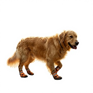 Bottes de pluie imperméables antidérapantes en caoutchouc à semelle souple et respirante en tissu peluche pour chien, idéales pour l'extérieur en toutes saisons (lot de quatre) - Product Image 1