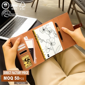 Chương trình nghị sự tùy chỉnh A6 PU da RFID chặn Quà Tặng loạt mẫu miễn phí kim loại dây kéo túi bơm lại Vòng chất kết dính văn phòng máy tính xách tay - Product Image 1