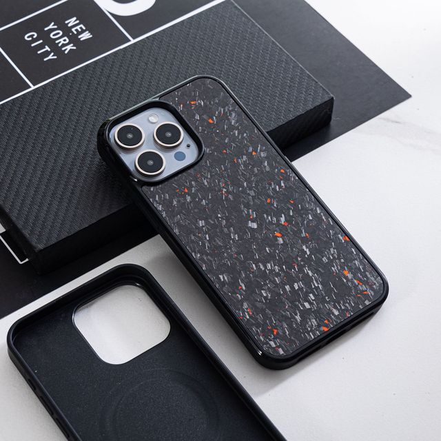 For for iPhone 16 Pro Max Forged Carbon Fiber Magnetic Phone Case Luxury Design Gift Box Cover for Apple 17 Air 15 Plus 14