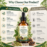 Complément Liquide Herbal en Gouttes de Noyer Noir, Graines de Citrouille et Absinthe, Marque Blanche, Bien-être Botanique, Fourniture en Gros OEM