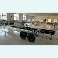 Remorque de bateau HOIRO robuste de 9,2 m (30 pi) avec essieux tandem en aluminium argenté, plateformes en bois, frein hydraulique, capacité de charge de 3800 kg, en promotion
