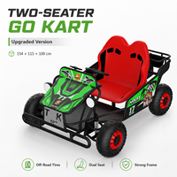 Go Kart Eléctrico Todoterreno de Dos Plazas con Marco de Acero Reforzado y Frenos de Disco Hidráulicos para Diversión al Aire Libre