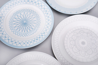 Service de table rond en porcelaine, excellente qualité, forme géométrique, service de vaisselle, bon marché