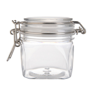High Quality Durable Coffee Bean Mayonnaise 220ml PET Wide Wire Buckcle Plastic Airtight <b>Container</b> Jar - Product Image 5