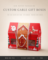Boîte Cadeau Festive de Noël avec Fenêtre, Emballage Décoratif pour Biscuits, Bonbons et Friandises de Boulangerie, avec Poignée en Corde, Fournisseur