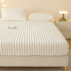 Sábana Ajustable de Felpa de Conejo, Gruesa y Cálida para Invierno, Ultra Suave, Tamaño King Size 360 °   Funda de colchón con bolsillos profundos - Product Image 3