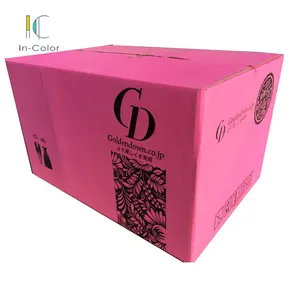 Biodegradable hot pink custom printed shipping boxes corrugated carton
