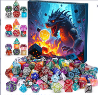 7 jeux de dés polyédriques carrés en acrylique bicolores gravés ciel étoilé avec coins arrondis pour DND Running Group Digital PRTG Game