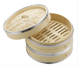 <span class=keywords><strong>Vaporera</strong></span> de Bambú Sostenible de 2 Niveles con Tapa Apta para Horno para Dim Sum Casero - Product Image 4