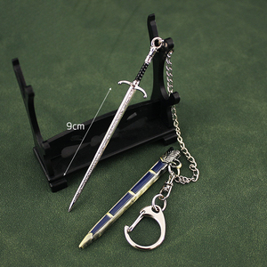 Mini spada portachiavi per ghiaccio e fuoco gioco in lega modello GTR20 metallo in lega <span class=keywords><strong>di</strong></span> zinco portachiavi con guaina per troni - Product Image 2