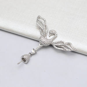 Pendentif en argent S925, accessoires de bijoux en perles DIY, support vide avec tête et motif d'oiseau, destiné aux marées 625 - Product Image 3