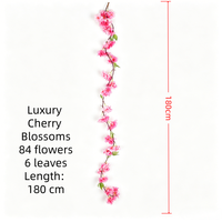 Guirlande de fleurs artificielles Sakura multicolores vibrantes à 84 têtes, réaliste, en soie douce, pour décoration de remise de diplôme, Noël, Thanksgiving