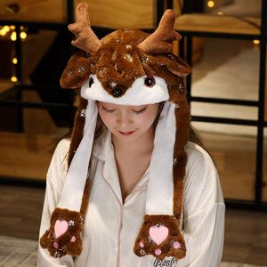 Renne de Noël lumineux qui bouge les oreilles, bonnet de Père Noël à LED et bonhomme de neige avec lumières intégrées, cadeau de Noël pour enfant - Product Image 2