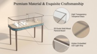 Vitrine de présentation de bijoux de luxe haut de gamme avec éclairage LED, acier inoxydable et verre trempé pour magasin de vente au détail de bijoux