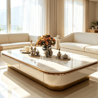 Table basse moderne et durable, style luxe léger, en microlite de haute qualité, créative, en marbre, pour salon