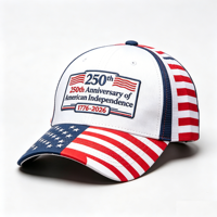 Casquette de baseball respirante et imperméable en tissu Dobby, avec logo personnalisé, pour le 250e anniversaire des États-Unis, thème patriotique, 6 panneaux, sport, vente en gros
