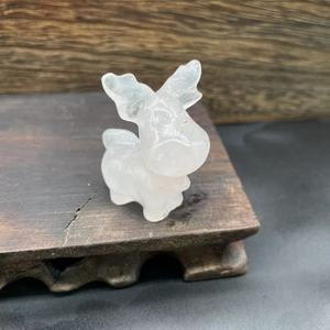 4cm Wholesale Funny <b>Stuff</b> Christmas Carfts Natural Crystal Hand Carved Crystals Healing Stone Elk Carving - Product Image 4