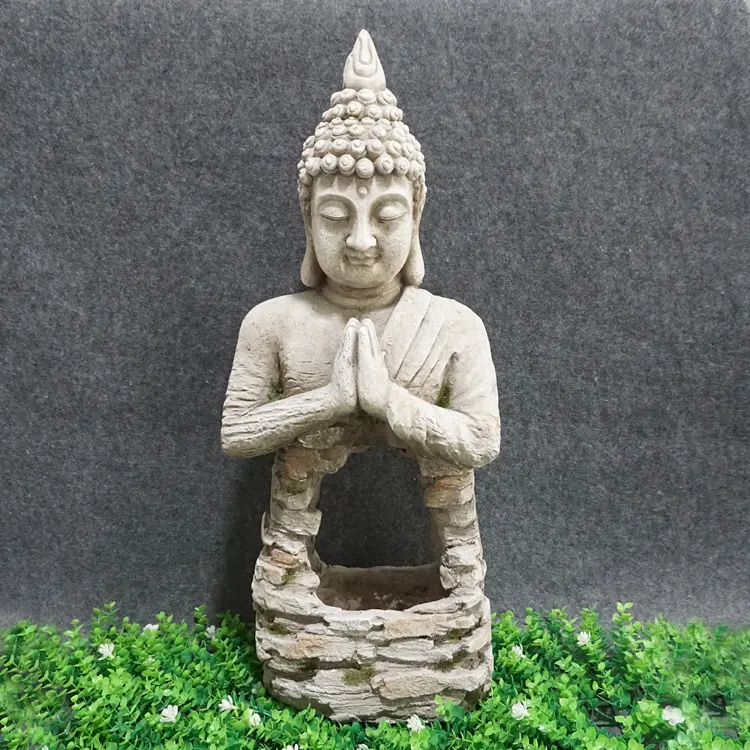 Mr.ou kerajinan Resin Buddha ornamen patung luar ruangan antik taman bunga pot Dekorasi patung