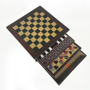 Jeu d'échecs en bois pour enfants 12 en 1, échelle et serpent, Ludo Backgammon, jeu d'échecs magnétique chinois, International