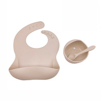 Ensemble d'alimentation pour bébé en silicone multifonctionnel de qualité alimentaire pour enfants, kit cuillère-fourchette pour tout-petits, écologique