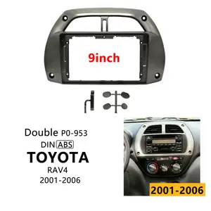 9 inch auto radio dashboard rahmen fascia für montage auto kit panel DVD trim installation rahmen For Toyota RAV4 2001-2006