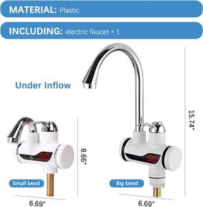 2025 Hot 3S Instant Tankless 3000W Modern LED Digital Display Fast Heating <b>Electric</b> Stainless Steel Ceramic Hot <b>Water</b> <b>Heater</b> - Product Image 6