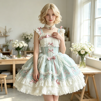 Robe Lolita Vert Style Ballet Doux et Épicé pour Femme Adulte, Tenue de Cosplay Pure et Délicate pour Fête d'Anniversaire