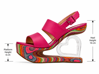 Sandales à plateforme pour femmes sur mesure OEM ODM, talons hauts de 16 cm, talon transparent en forme de cœur, chaussures tendance, fabricant de sandales en bois