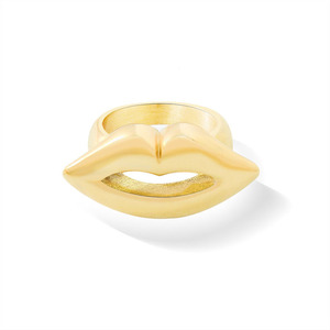 RS1049 anelli per labbra da donna in acciaio inossidabile placcato in oro 18 carati Non appannanti semplici di alta qualità 2021 - Product Image 4