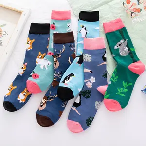 Оптовая продажа креативные забавные носки со звездным небом, носки с животными, модные носки унисекс с героями мультфильмов
