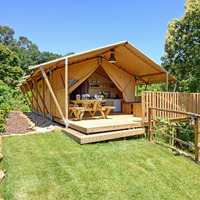 Cabane de luxe en toile de bois pour l'extérieur avec salle de bain pour hôtels, stations et camping