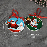 Adornos Colgantes de Cerámica con Diseño de Camión Navideño y Santa Claus, Impresión UV HD Personalizada, 9.1x11.4cm, 0.4cm de Grosor, Estilo Moderno, Ecológico