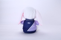 Porte-clés en peluche doux personnalisé en forme de lapin, fabriqué en Chine, avec emblème et contour sur mesure