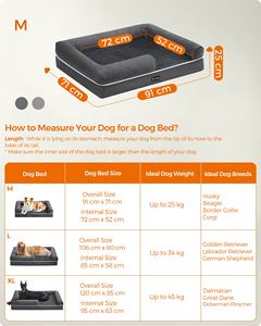 Feandrea Orthopedische Hondenbed Voor Kleine Middelgrote Honden Rechthoek Bedden Zachte Hondenbank Met Afneembare Wasbare Hoes - Product Image 6