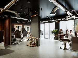 Cao Cấp Chất Lượng Cao Cửa Hàng Cắt Tóc Trang Trí Nội Thất Người Đàn Ông Salon Trạm Cắt Tóc Với Bồn Rửa Và LED Gương Đầy Đủ Bộ Đồ Nội Thất Hiển Thị - Product Image 2