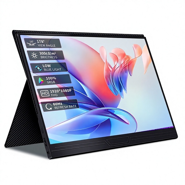 New Cross-Border 14-Inch Portable Monitor Laptop Extended Screen One-Cable IPS Display Type-C 120Hz for Business 1-Year Warranty