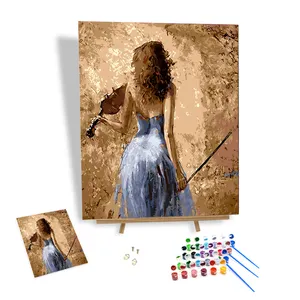 Digital Oil Painting Paint By Numbers Girl Playing The Violin Acrylic Paint By Numbers Canvas Kids For Sale Home Decor