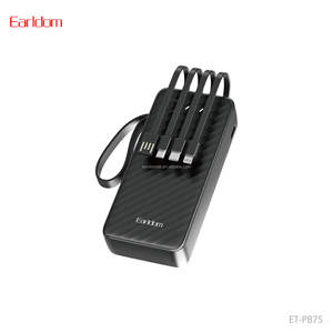 Batterie externe Earldom avec câbles de charge USB-C et iOS intégrés, affichage numérique LED pour iPhone 14 13 12 11, Samsung Galaxy - Product Image 1