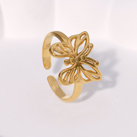 Eleganter Schmetterling Offener Ring, Süß und Vielseitig, Einzigartig, Rostfreier Stahl, Nicht Verblassend, für Damen