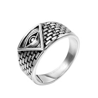 Nouveau vintage gothique en acier inoxydable oeil anneau bijoux diable oeil anneau hommes