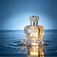 Flacon de parfum en verre transparent de luxe unique de 100 ml, nouveau design, vide, avec couvercle spécial, logo personnalisé, flacon de parfum en verre