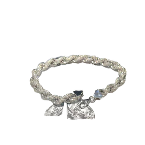 Fashion Jewelry White Gold 925 Sterling Silver Iced 8mm VVS Diamond Hip Hop <b>Rope</b> Chain Charm <b>Bracelet</b> for Men - Product Image 1