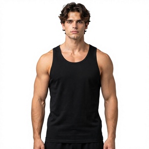 Black Spandex/Polyester Breathable <b>Knitted</b> Sporty Collarless Tank <b>Top</b> for Women <b>Sleeveless</b> Workout Muscle Shirt Custom Front - Product Image 1